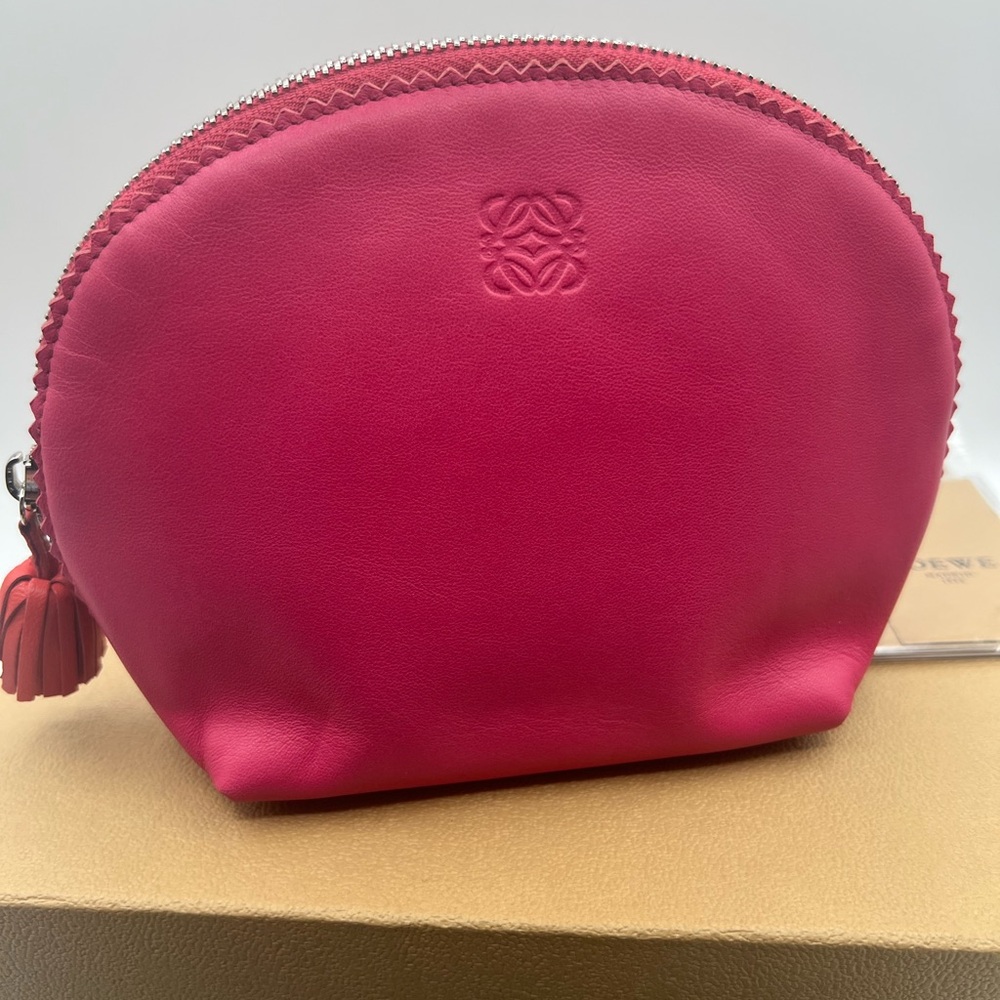 🔥authentic Loewe pink cosmetic bag pouch brand new full set